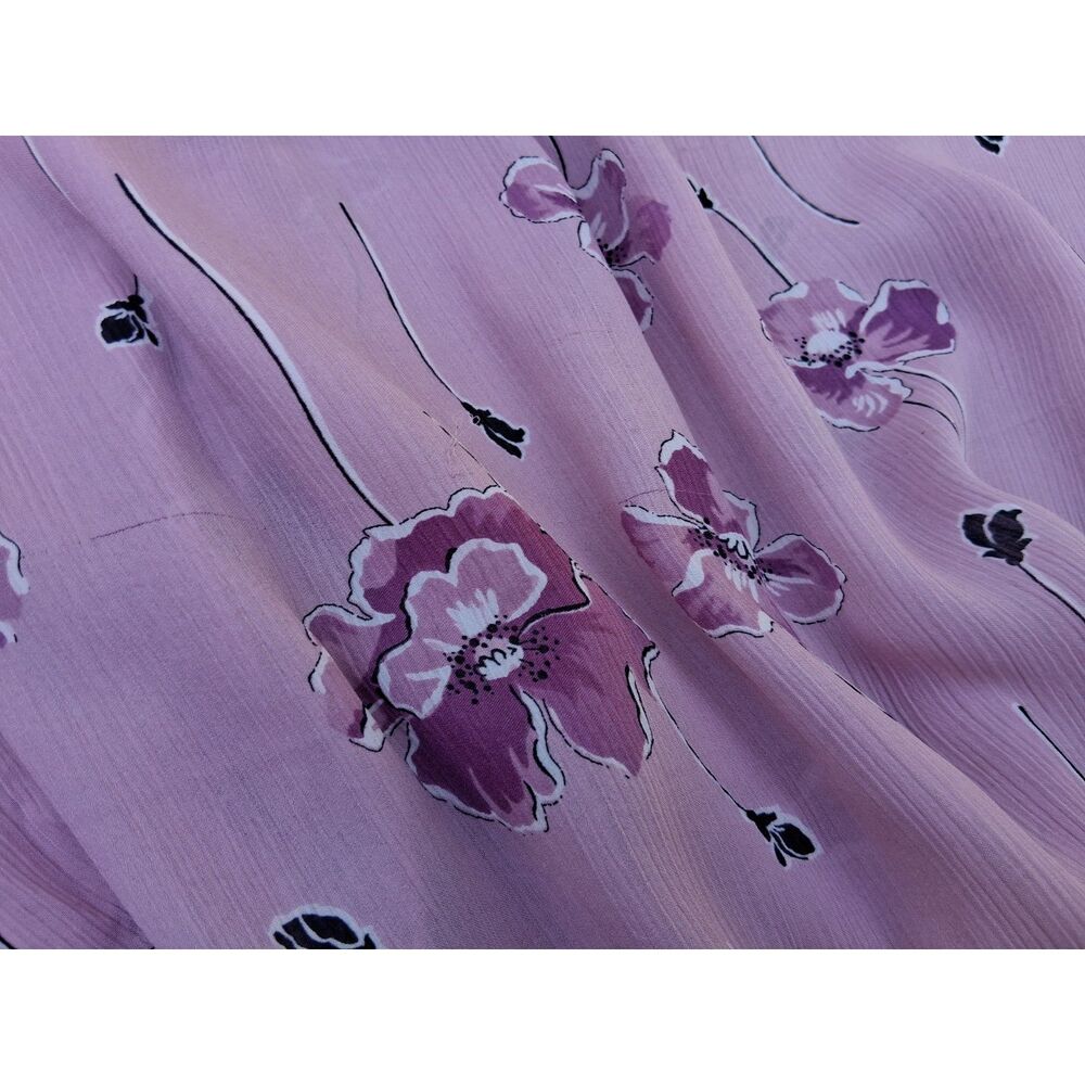 CHAPS XL Pink Mauve Floral Tiered Bell Sleeve Blouse Off-Shoulder Boho Top - Picture 4 of 5